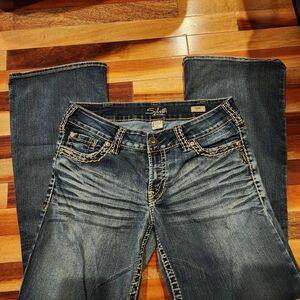 Silver Jeans Women's Dark Blue Boot Cut Jeans